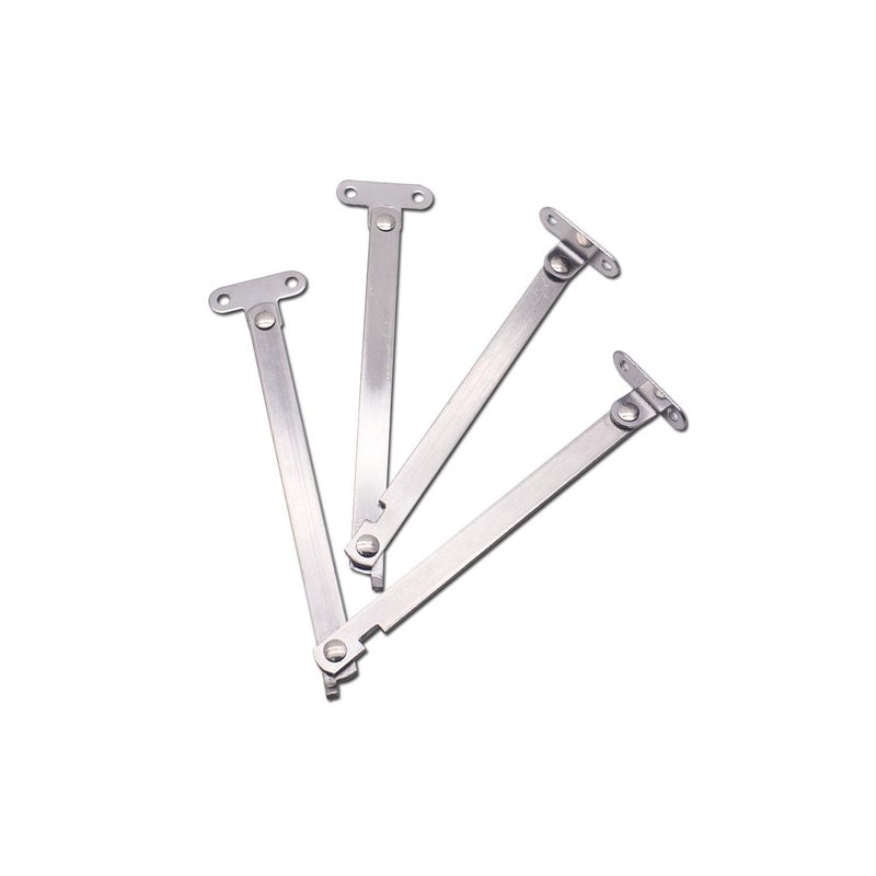 Mcredy Lid Support Hinge 1 Pair Rotatable Folding Cabinet Folding Hinges Silver Steel Wooden Toy Box Hinge Support, 9.0" x 0.4" - Image 1